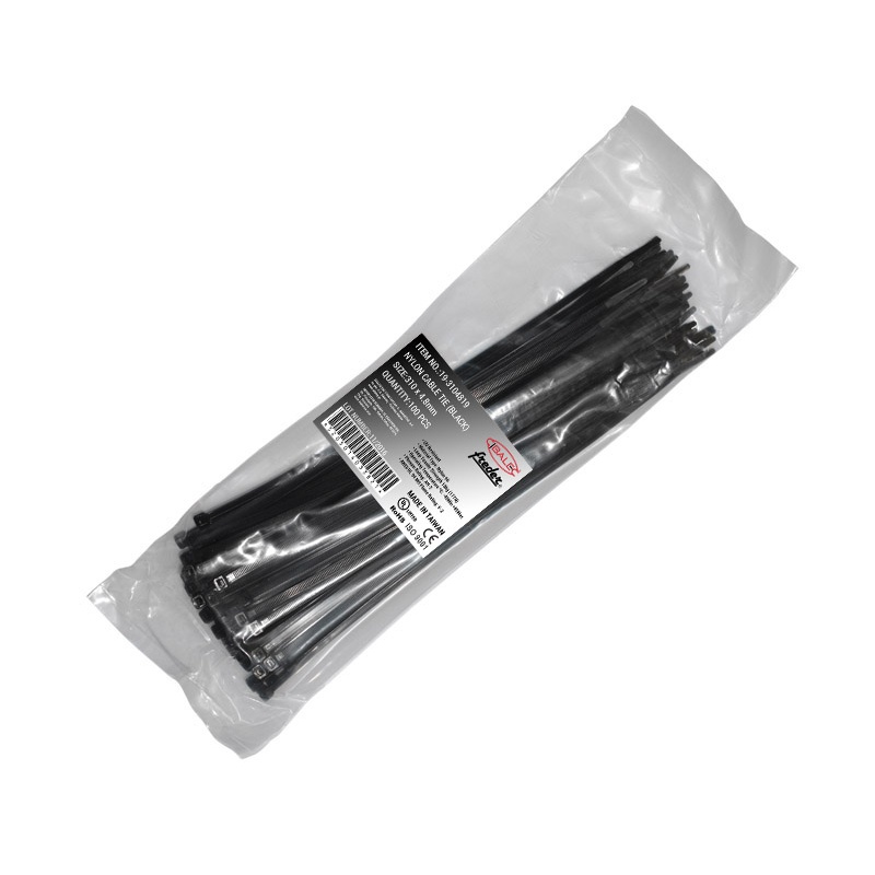 Adeleq Δεματικά Νάυλον 368x4.8mm Μαύρα 100τμχ με Προστασία UV (19-3684819)