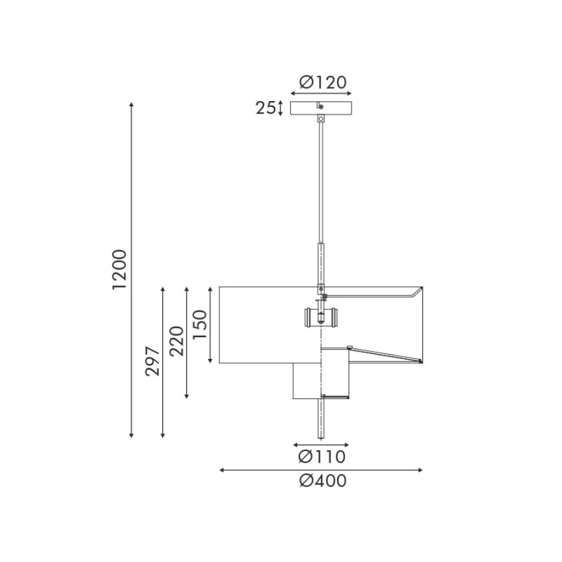 Aca Anafi Μονόφωτο Κρεμαστό Φωτιστικό Φ40 Μπεζ (MP240323)
