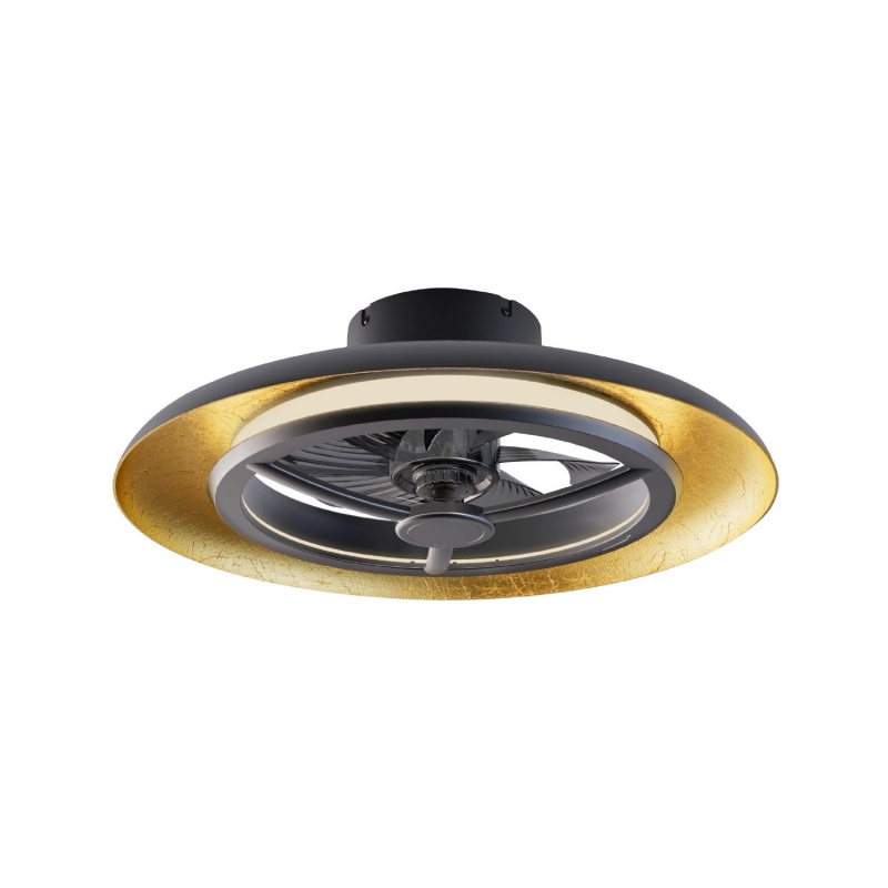 Aca Ανεμιστήρας Οροφής LED CCT 55cm DC15W 8 Πτερυγίων Μαύρο-Χρυσό (FAN3231168)