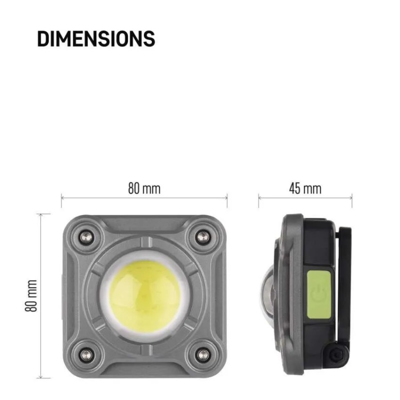 Emos Led Φακός Εργασίας Επαναφορτιζόμενος 1200lm Γκρι (P4543)