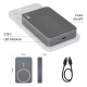 Emos Power Bank Αλουμινίου 10000mAh 20W+Wireless συμβατό με MagSafe Γκρι (B0551GY)