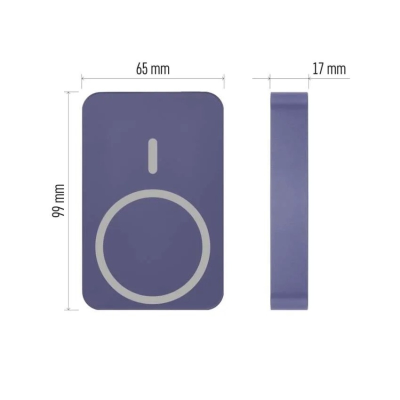 Emos Power Bank Αλουμινίου 10000mAh 20W+Wireless συμβατό με MagSafe Μπλε (B0551BL)