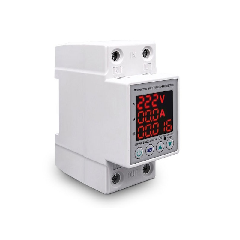 PowerPro DVPR SNK63 Ψηφιακός Μονοφασικός Επιτηρητής Τάσης 2P με Ενσωματωμένο Ρελέ Ισχύος 63A (53100122063)