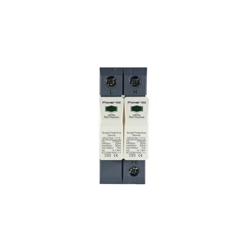 PowerPro Αντικεραυνικό Πίνακα Τύπου T1/T2 Διπολικό 1P+Ν Μέγιστου Ρεύματος Εκφόρτισης 50kA (53090275012)