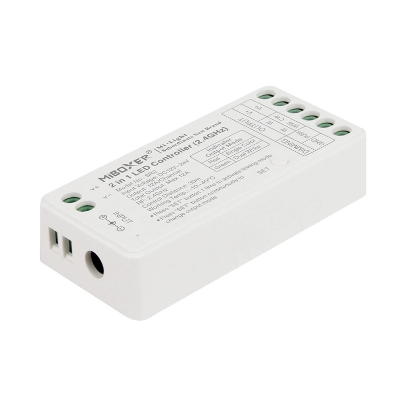 MiBoxer Led RF Controller για Μονόχρωμη+CCT Ταινία 12V-24V DC 12Α (SR2)