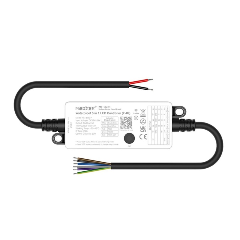 MiBoxer Led RF Controller Αδιάβροχος για RGB-RGBW / RGB+CCT Ταινία 12V-24V DC 12Α IP66 (SR5-P)