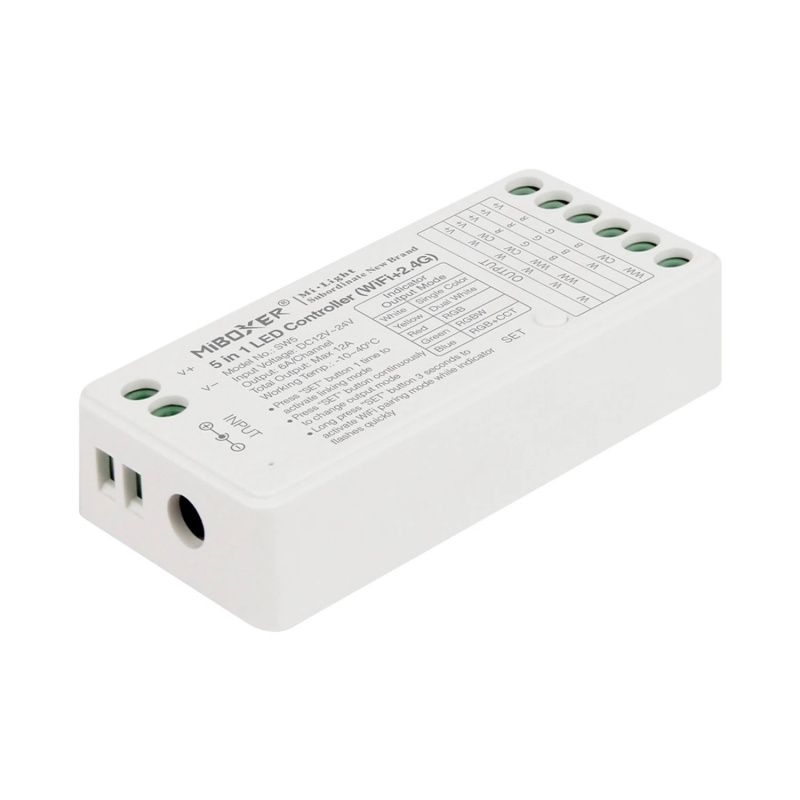 MiBoxer Led RF+WiFi Controller για RGB-RGBW / RGB+CCT Ταινία 12V-24V DC 12Α (SW5)