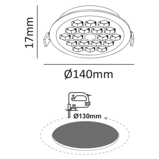 Aca Led Κυψελωτό Χωνευτό Φωτιστικό 18W 4000K 2350lm Μαύρο (KYVAR1840)