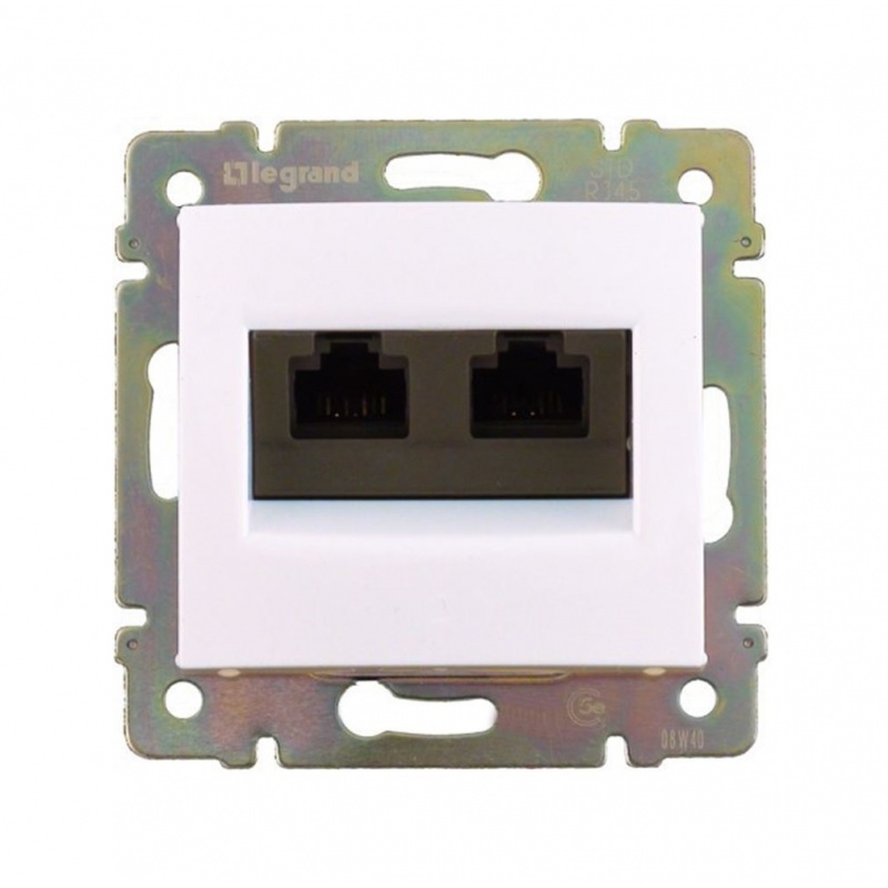 Legrand Valena Πρίζα Δικτύου RJ45 CAT6 UTP 2 Εξόδων με Νύχια Λευκή (774247)