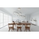 InLight Κρεμαστό φωτιστικό LED 56W 3CCT (by switch) από αλουμίνιο σε χρυσή ματ απόχρωση D:100cm (6151-GL)