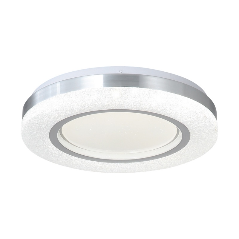 InLight Πλαφονιέρα οροφής LED 20W 3CCT από λευκό και ασημί ακρυλικό D:32cm (42016-C)