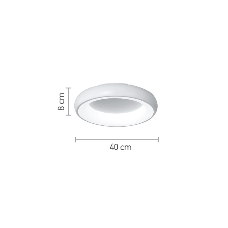 InLight Πλαφονιέρα οροφής LED 24W 3CCT από χρυσαφί και λευκό ακρυλικό D:40cm (42021-B-Golden)