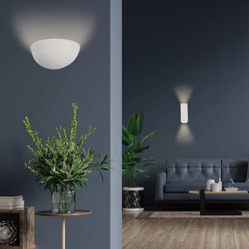 InLight Επιτοίχιο Φωτιστικό Γύψινο Λευκό E14 – Ημικυκλικό 27,5×12,5 cm (43032)