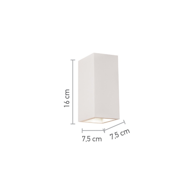 InLight Επιτοίχιο Φωτιστικό Γύψινο Λευκό GU10 (x2) – Up & Down 7,5×16 cm (43033)