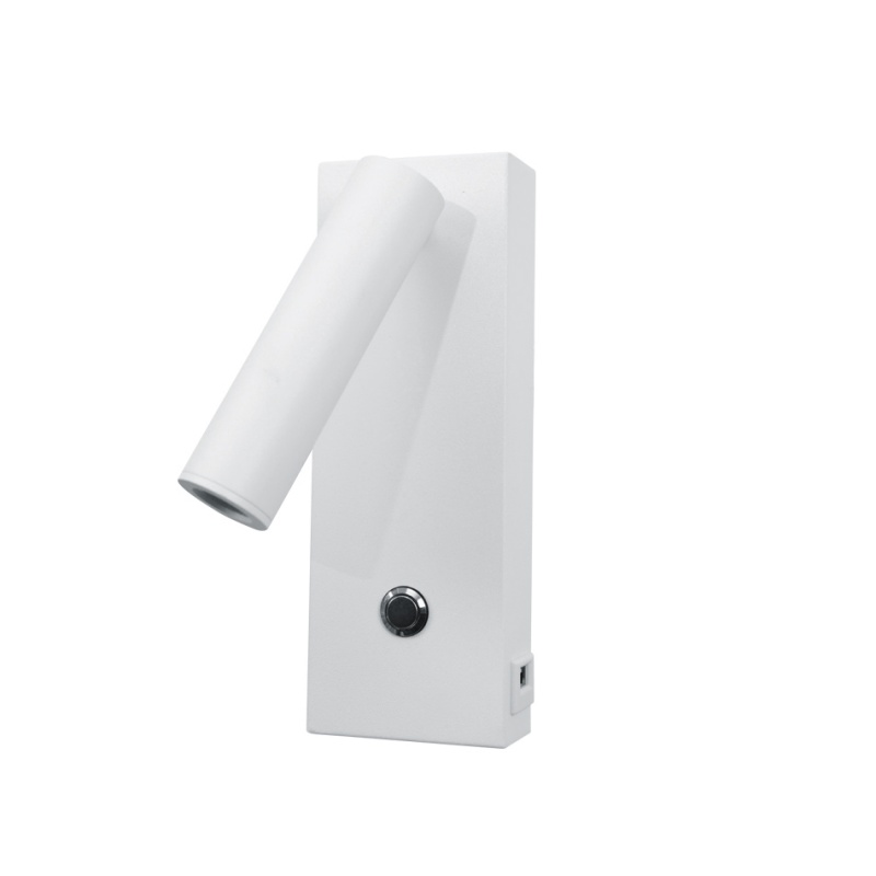 InLight Επιτοίχιο Φωτιστικό LED Λευκό 3W – Spot με USB & Type-C (43037-WH)