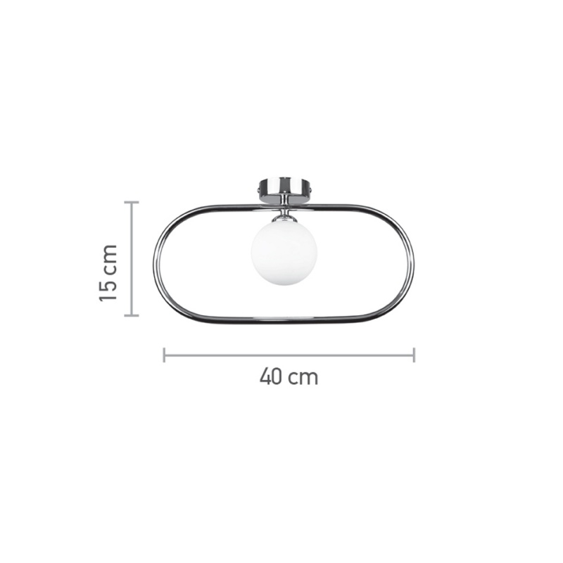 InLight Επιτοίχιο Φωτιστικό Μαύρο G9 – Οβάλ με White Opal Γυαλί 15×40 cm (43030-Black)