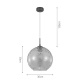 InLight Κρεμαστό φωτιστικό από διάφανο γυαλί 1XE27 D:30cm (4039-A-Transparent)
