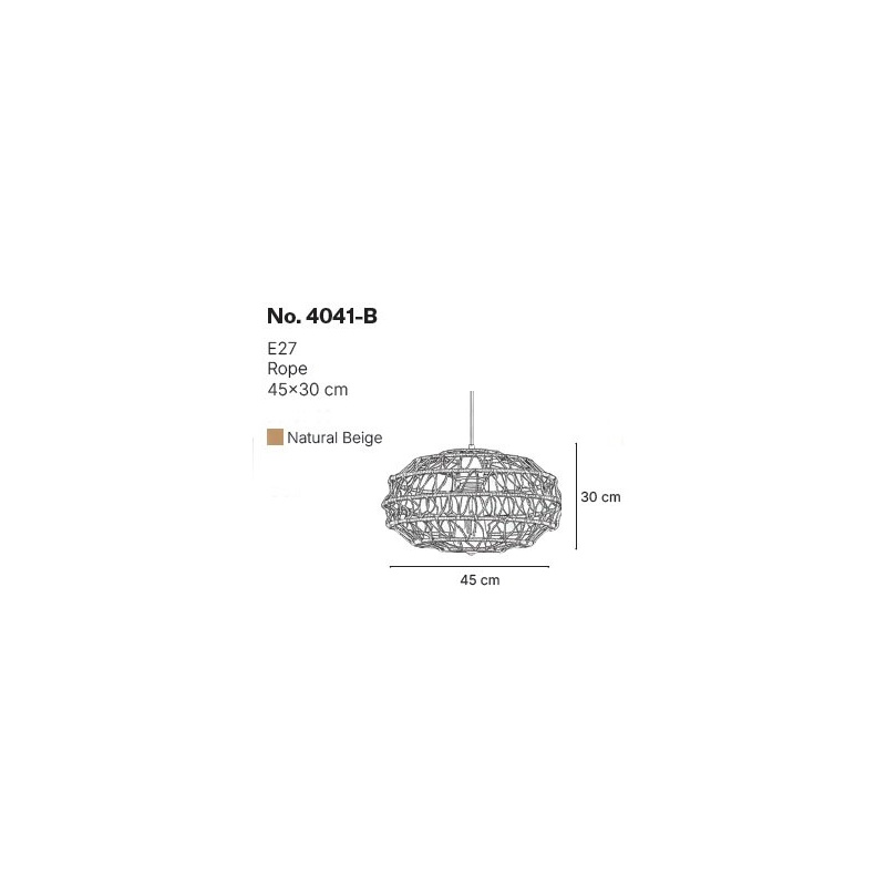 InLight Κρεμαστό Φωτιστικό από σχοινί 1xE27 D:45cm (4041-B)
