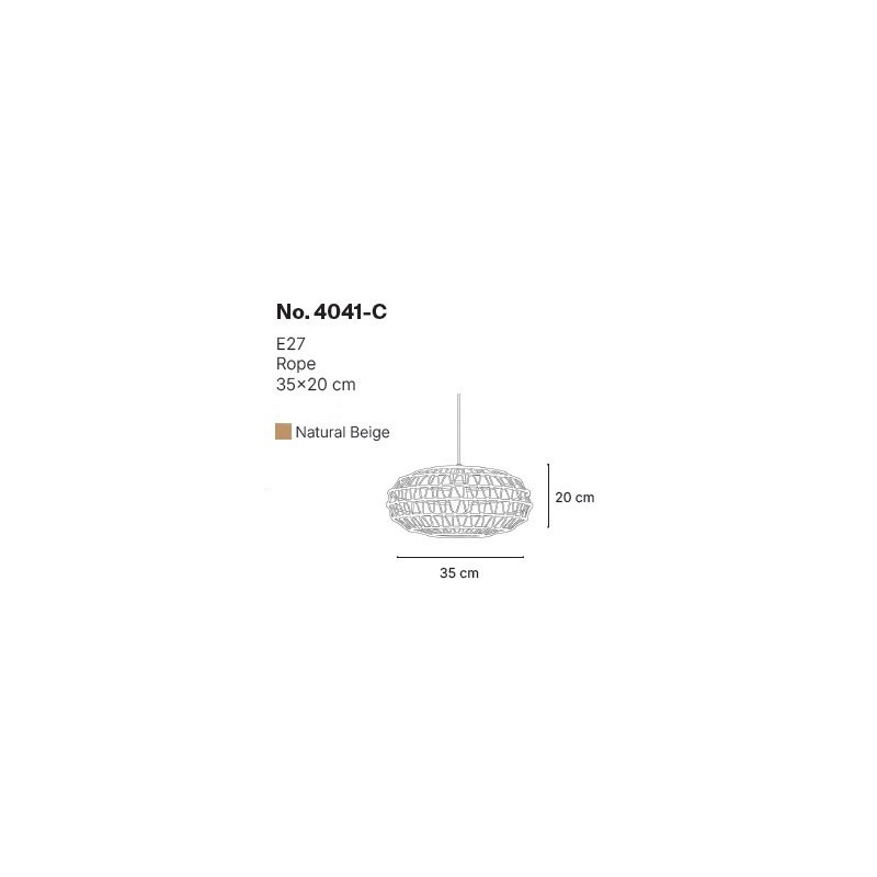 InLight Κρεμαστό Φωτιστικό από σχοινί 1xE27 D:35cm (4041-C)