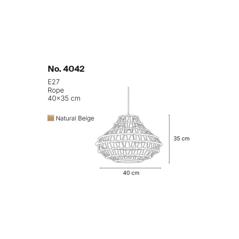 InLight Κρεμαστό Φωτιστικό από σχοινί 1xE27 D:40cm (4042)