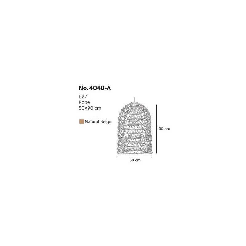 InLight Κρεμαστό Φωτιστικό από σχοινί 1xE27 D:50cm (4048-A)