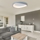 InLight Πλαφονιέρα οροφής LED 36W 3CCT από γκρί μέταλλο και λευκό ακρυλικό D:52cm (42033-Gray)