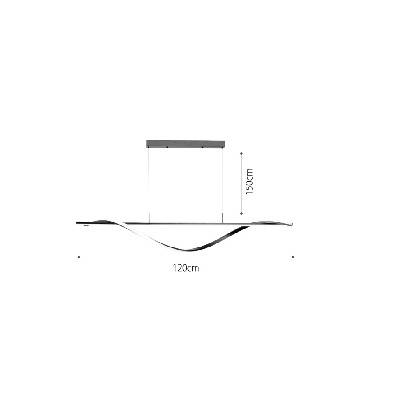 InLight Κρεμαστό φωτιστικό LED 40W 3CCT (by switch on base) σε μαύρο χρώμα D:120cm (6084-BL)