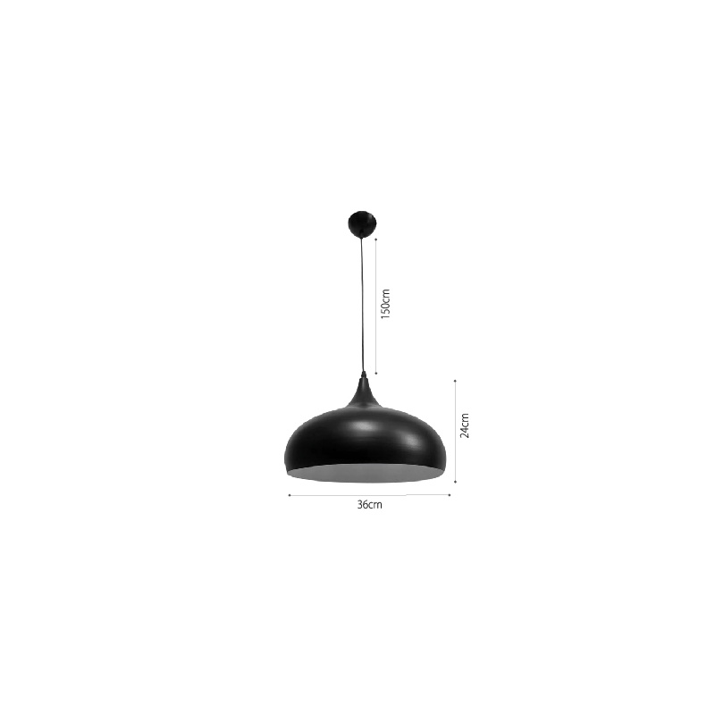 InLight Κρεμαστό φωτιστικό από μαύρο μέταλλο 1XE27 D:36cm (4052-BL)