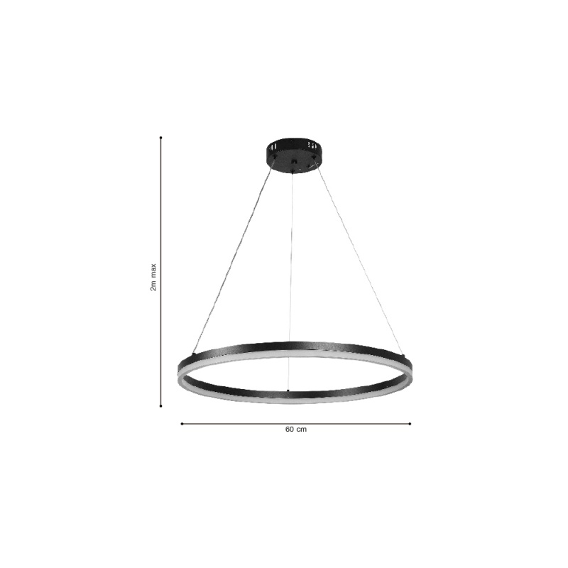 Inlight Κρεμαστό φωτιστικό LED 45W 3CCT (by switch on base) D:60cm (6095-C-Silver)