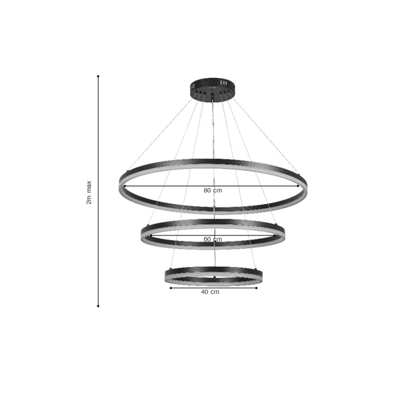 Inlight Κρεμαστό φωτιστικό LED 100W 3CCT (by switch on base) D:60cm (6095-A-Silver)