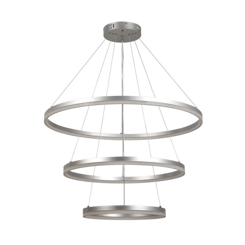 Inlight Κρεμαστό φωτιστικό LED 100W 3CCT (by switch on base) D:60cm (6095-A-Silver)