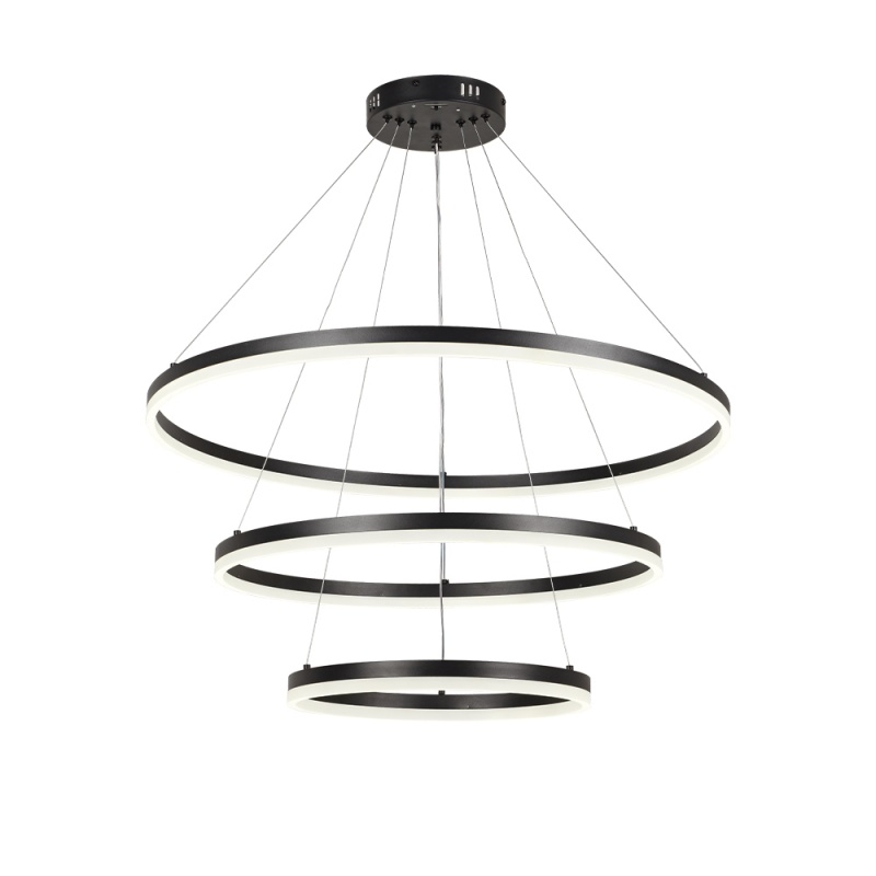 InLight Κρεμαστό φωτιστικό LED 100W 3CCT (by switch on base) D:60cm (6095-A-Black)