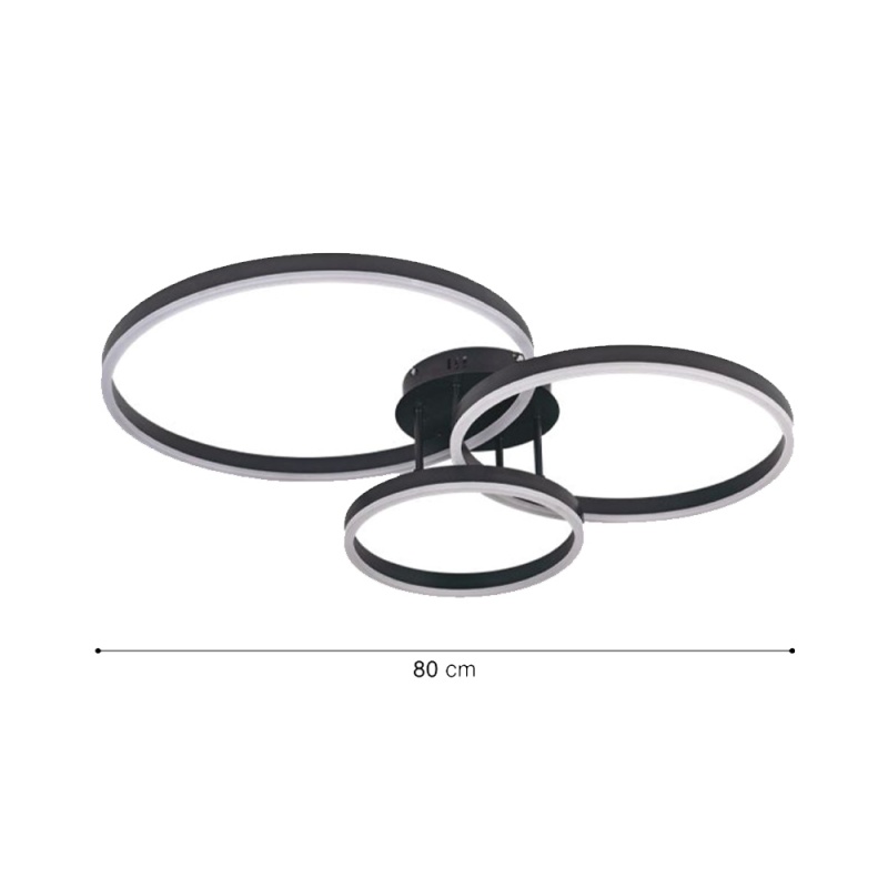 Inlight Φωτιστικό οροφής LED 75W 3CCT (by switch on base) D:80cm (6094-A-Golden)
