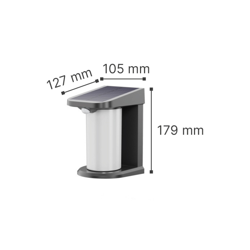 It-Lighting Mirror- LED 1.5W 3000K/6000K Solar Outdoor Light in Black Color (80204210S)
