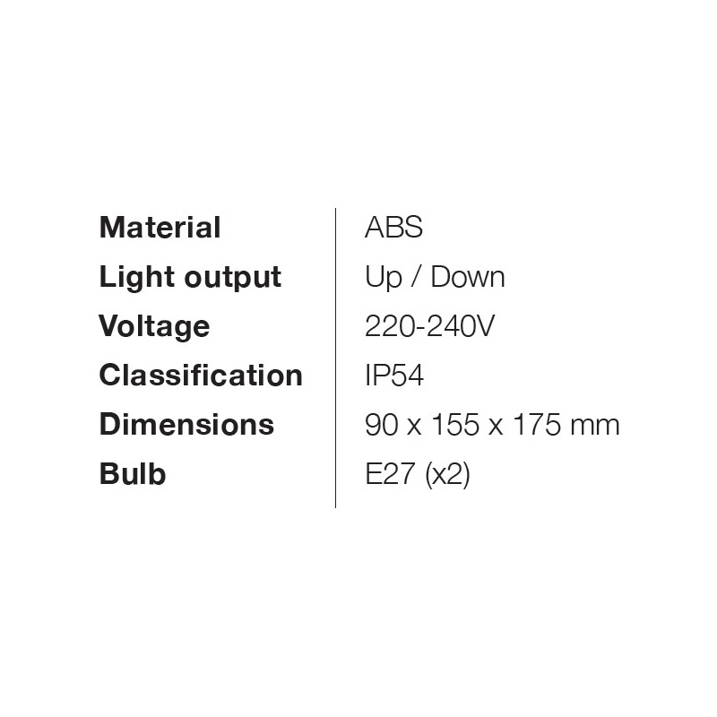 it-Lighting Elarbee E27 Outdoor Wall Lamp with Up or Down light Grey (80203834)