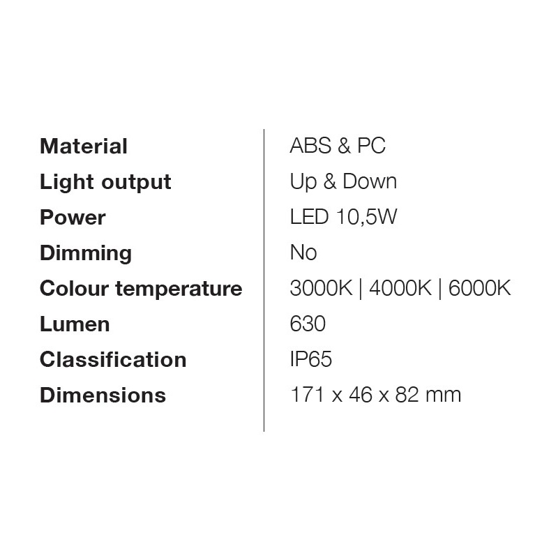 it-Lighting Caror - LED 9W 3CCT Up and Down Outdoor Light in Anthracite Color (80204040)