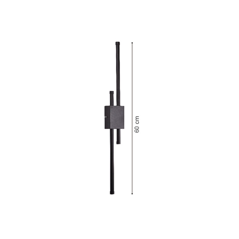 Inlight Επιτοίχιο φωτιστικό LED 19W 3CCT από μαύρο μέταλλο (43046-BL)