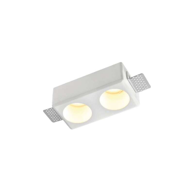 Inlight Χωνευτό τετράγωνο σποτ από γύψο 2XGU10 D:15cm (Χ0012-WH)