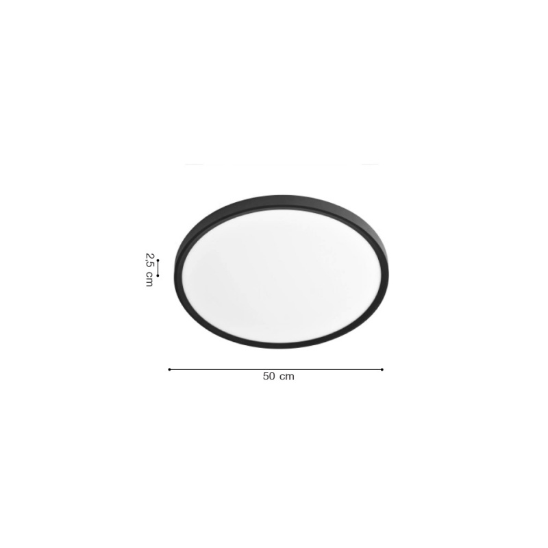 Inlight Πλαφονιέρα οροφής LED 40W 3CCT (by switch on base) σε λευκή απόχρωση D:50x2,5cm (42036-B-White)