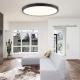 Inlight Πλαφονιέρα οροφής LED 24W 3CCT (by switch on base) σε μαύρη απόχρωση D:30x2,5cm (42036-D-Black)