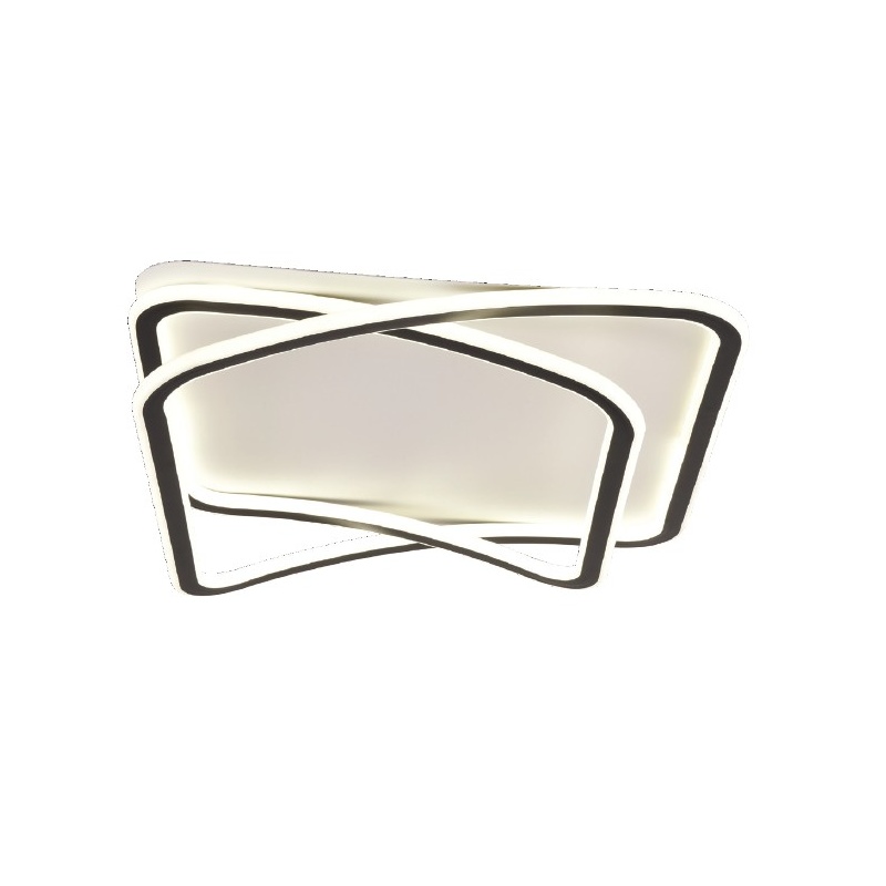 Inlight Πλαφονιέρα οροφής LED 38W 3600LM 3CCT από μαύρo μέταλλο και λευκό ακρυ΄λικό D:50x50cm (42038-Black/white)