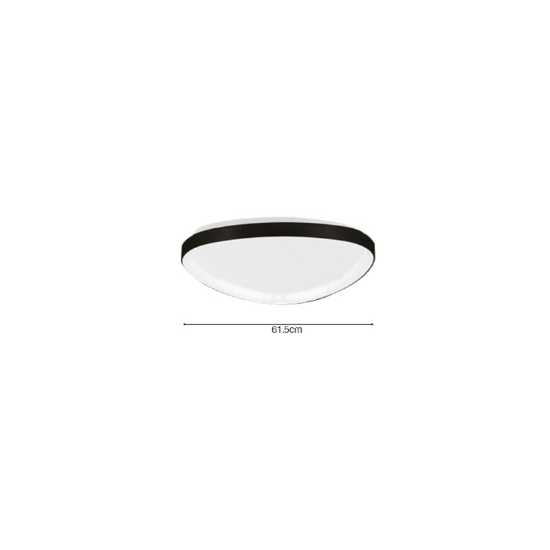 Inlight Πλαφονιέρα οροφής LED 25W 3CCT από μαύρο μέταλλο και ακρυλικό D:61,5x5cm (42043-Black)
