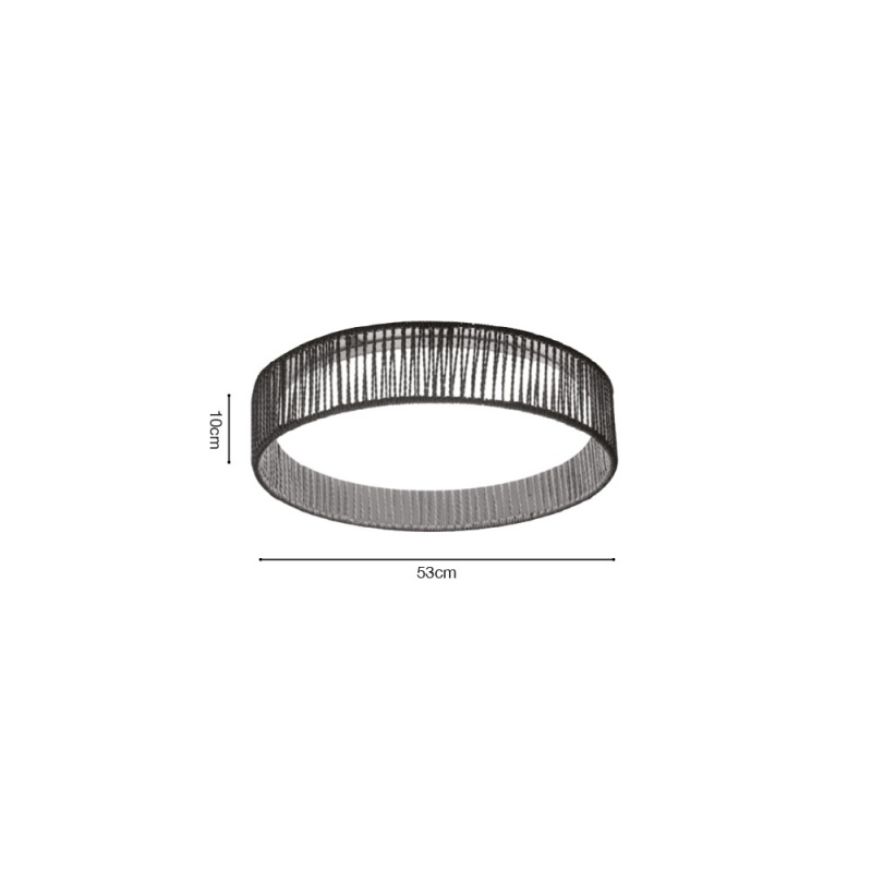Inlight Πλαφονιέρα οροφής LED 45W 3CCT (by switch on base) από σχοινί και ακρυλικό D:53cm (42039-A)