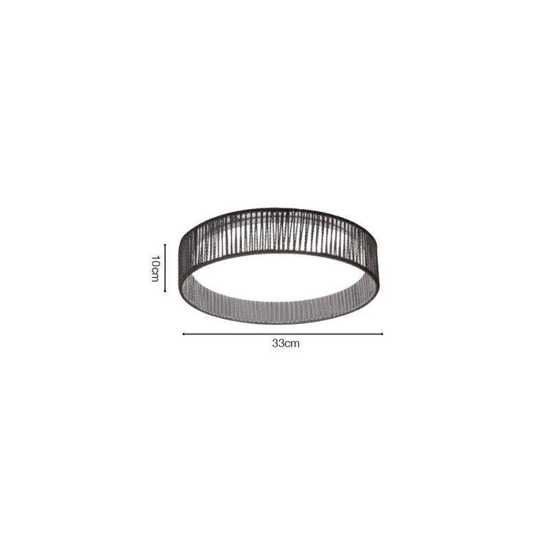 Inlight Πλαφονιέρα οροφής LED 24W 3CCT (by switch on base) από σχοινί και ακρυλικό D:33cm (42039-C)