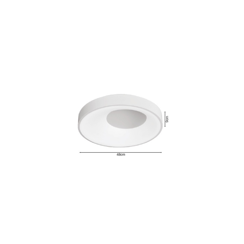 Inlight Πλαφονιέρα οροφής LED 36W 3CCT από μαύρο μέταλλο και ακρυλικό D:48x9cm (42040-Black)