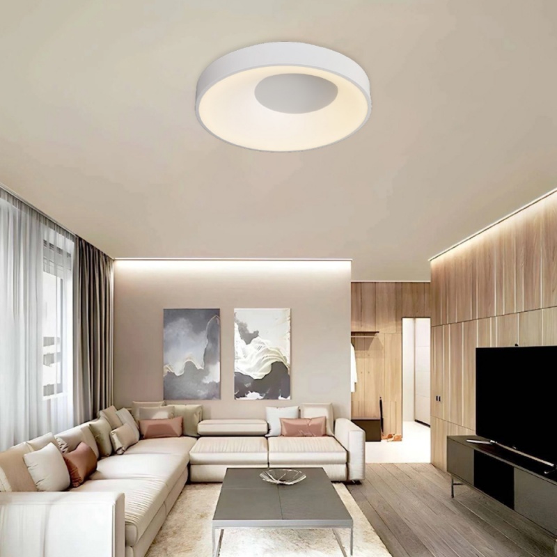 Inlight Πλαφονιέρα οροφής LED 36W 3CCT από μαύρο μέταλλο και ακρυλικό D:48x9cm (42040-Black)