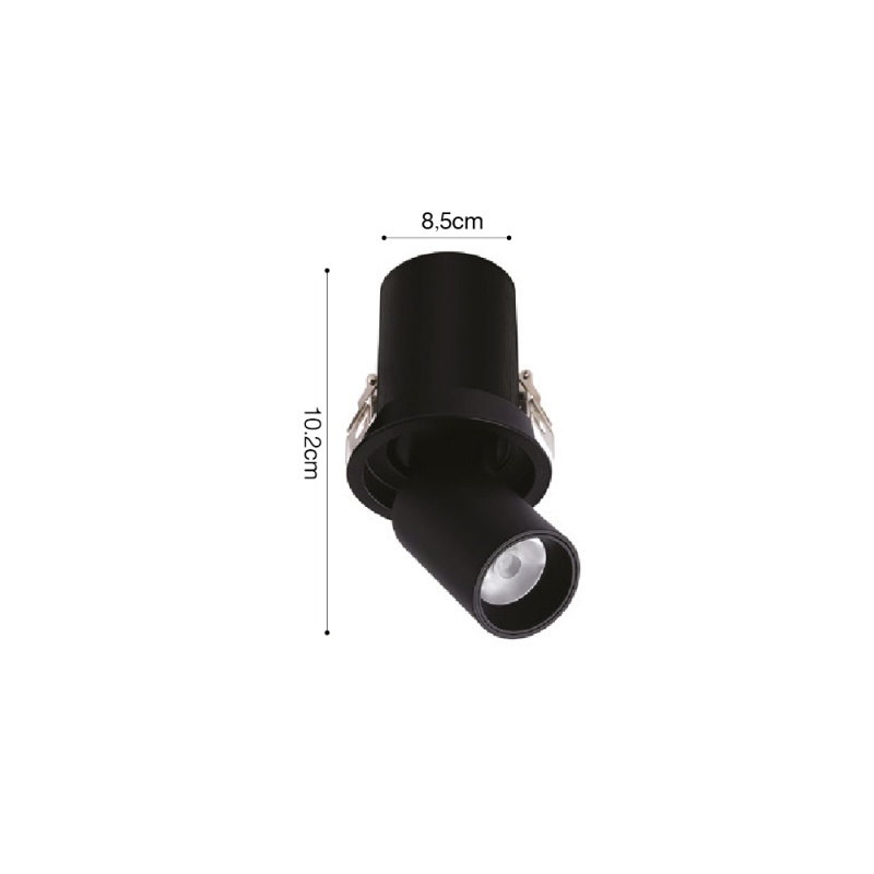 Inlight Downlight σποτ 10W 3CCT σε μαύρη απόχρωση (X00180B)