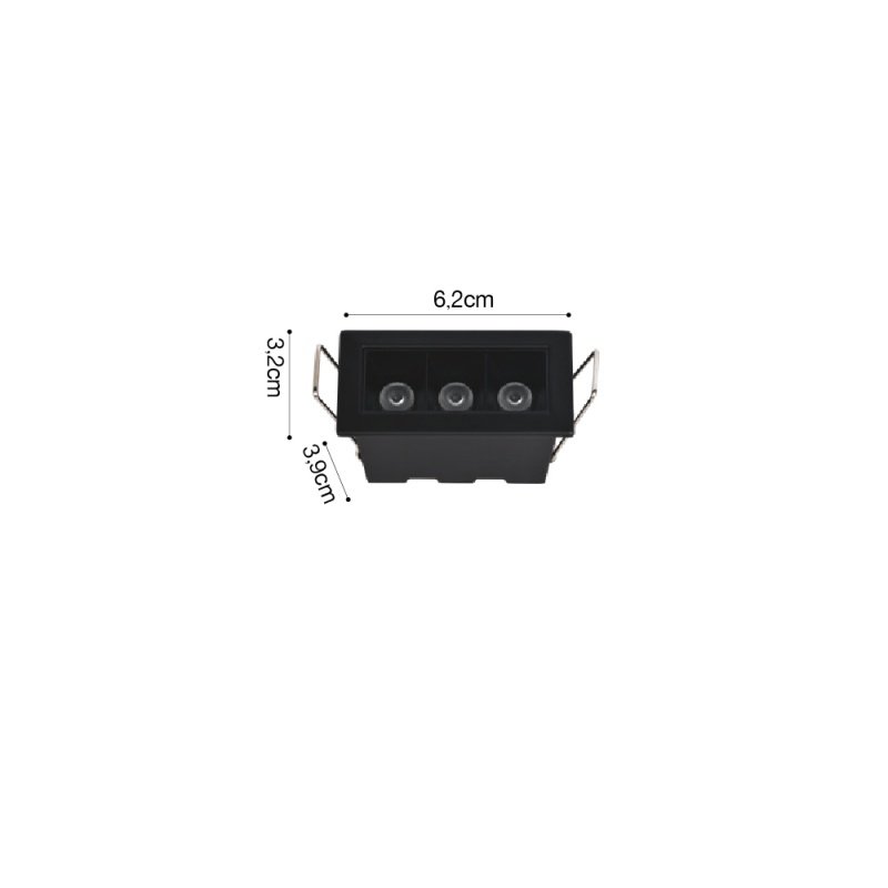 Inlight Downlight σποτ 3*3W 3CCT σε μαύρη απόχρωση (X00190B)