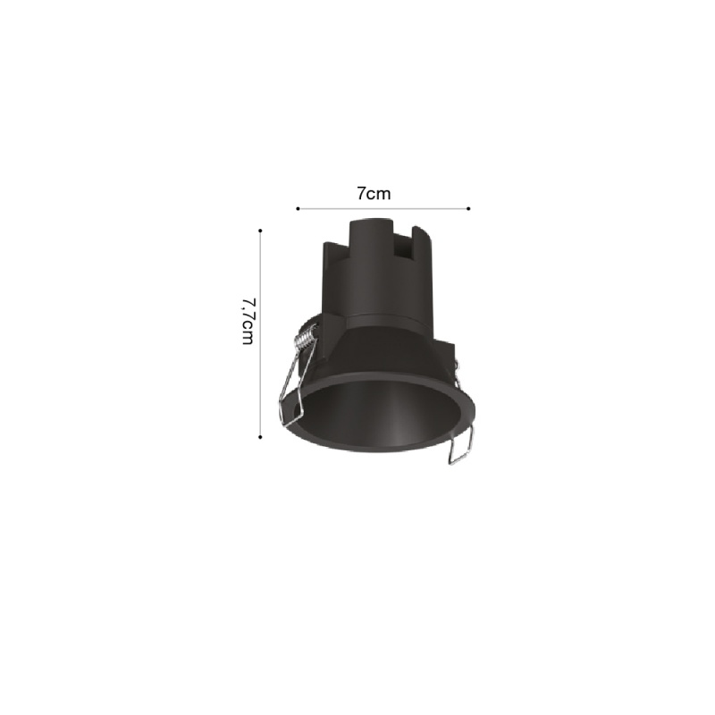 Inlight Downlight σποτ 7W 3CCT σε μαύρη απόχρωση (X00240B)