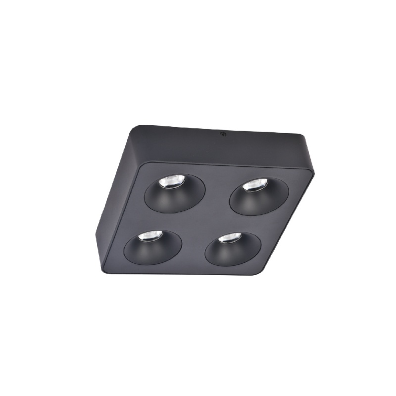 Inlight Downlight Mounted σποτ 4*8W 3CCT σε μαύρη απόχρωση (X00290B)